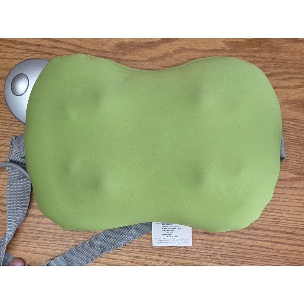 Brookstone I-NEED Lumbar Shiatsu Massager Back Pain Relief with Traveling Case